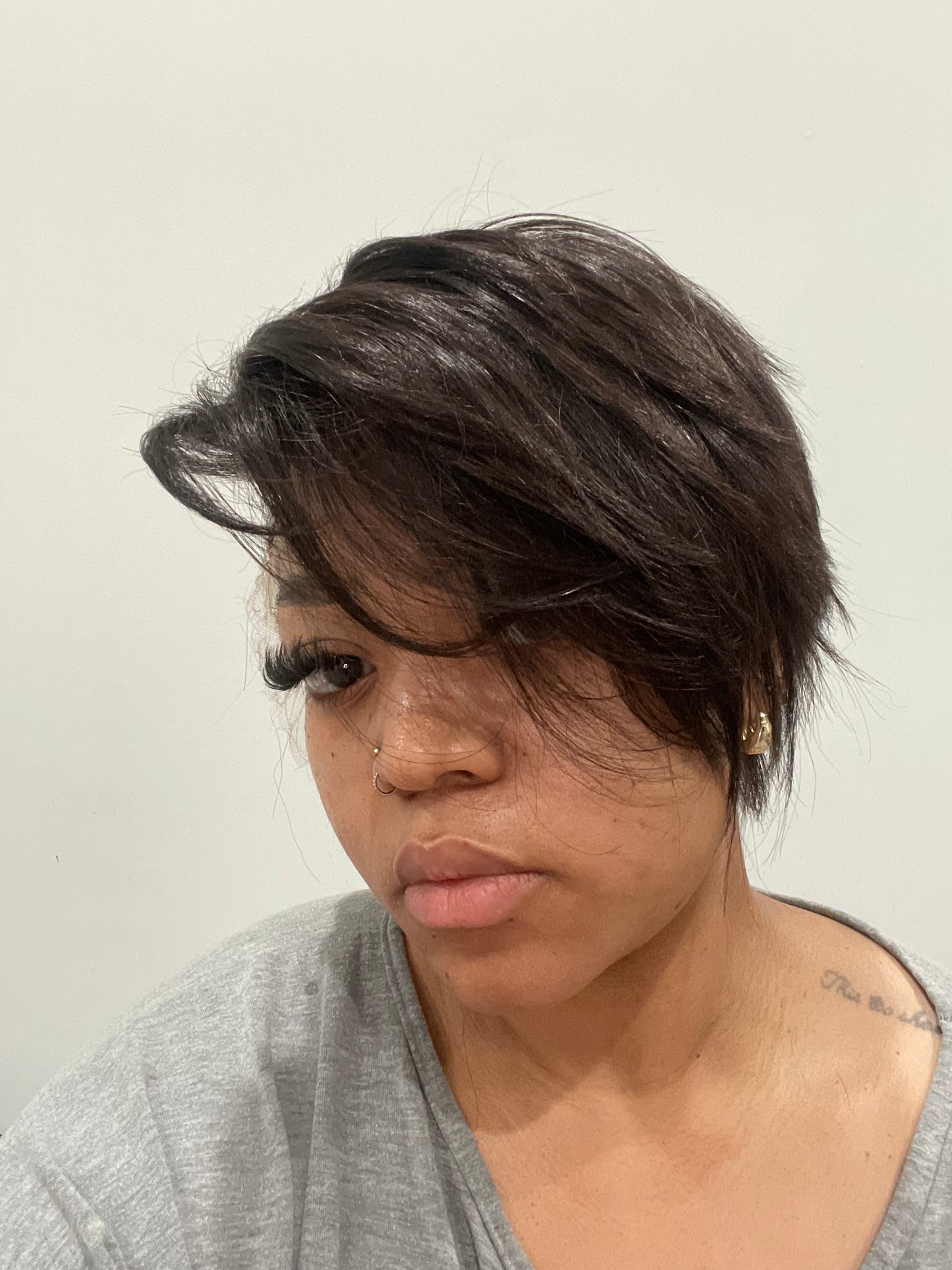 Long HD full lace pixie cut wig
